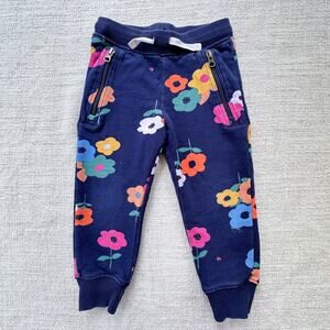 Hanna Andersson Navy Blue Floral Sweatpants Joggers GUC 3